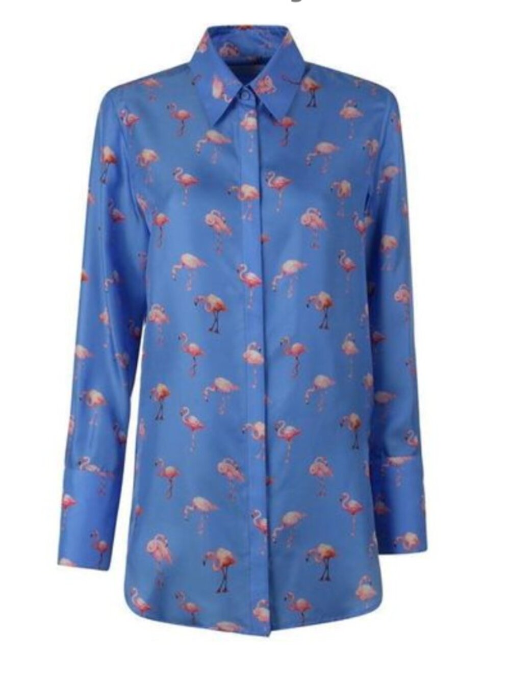 Victoria Beckham Sky Blue Flamingo Shirt | Size UK10 | Size 6 US